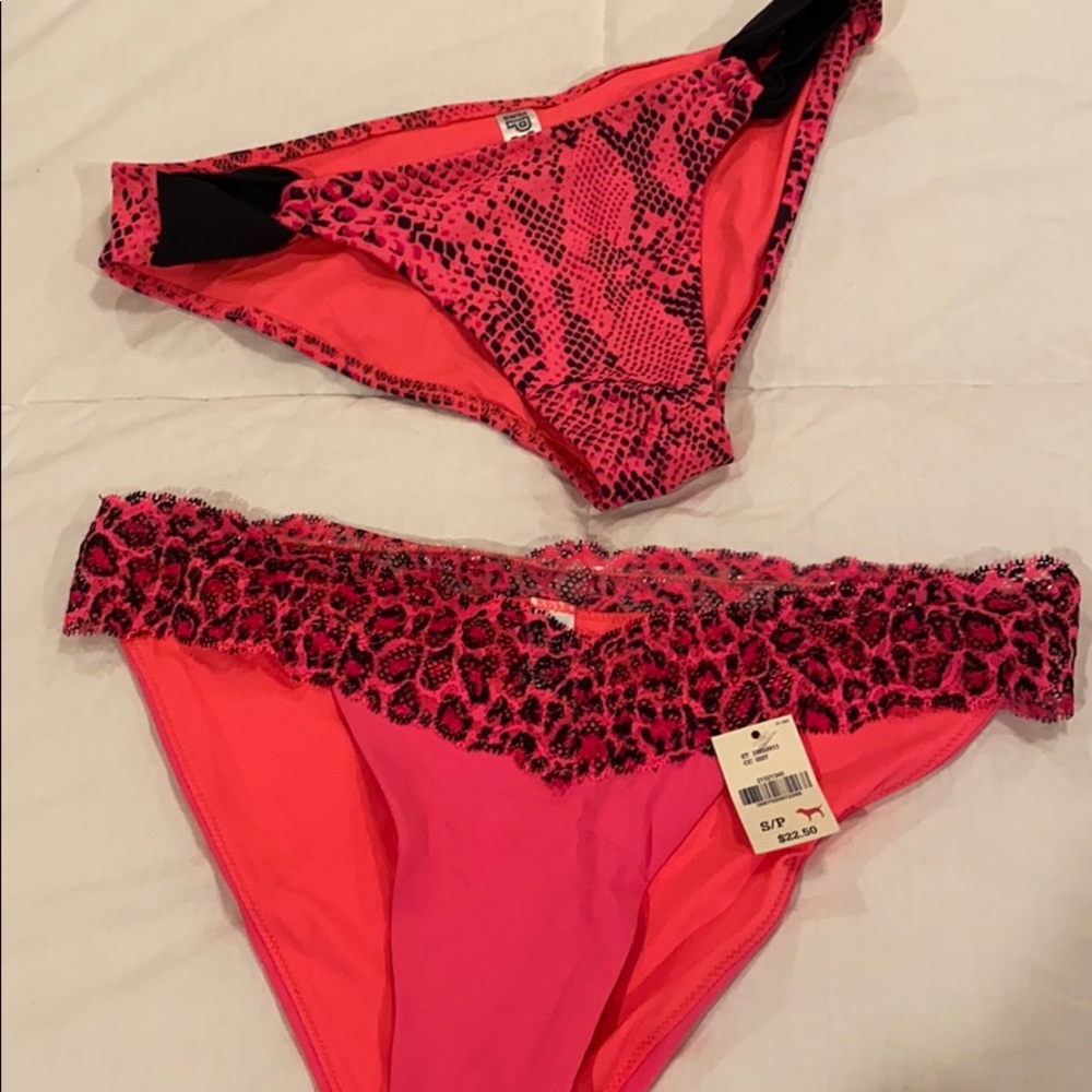 Set of 2, one NEW with tags VS Pink bikini bottoms